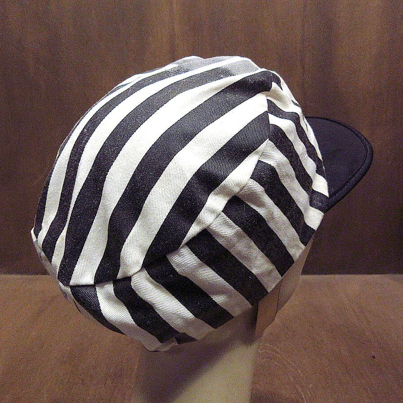 ビンテージ80's90's○ALCATRAZ黒白ボーダープリズナーペインター