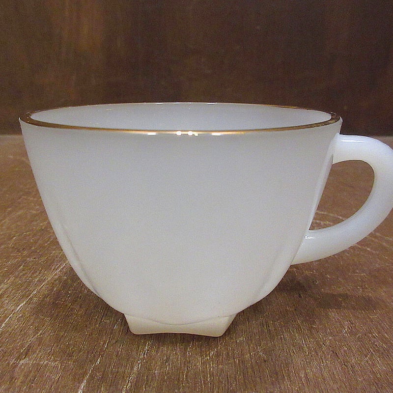 ビンテージ○DEADSTOCK ANCHOR HOCKINGゴールドリムカップ