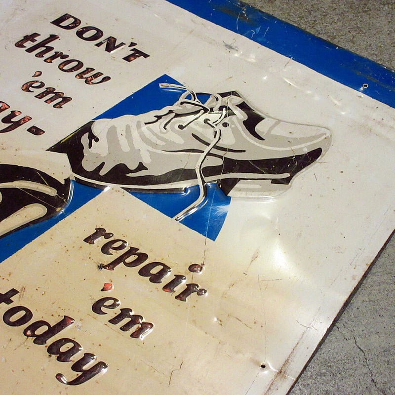 ビンテージ40's○CAT'S PAW アドバタイジングメタルサイン○210402s8