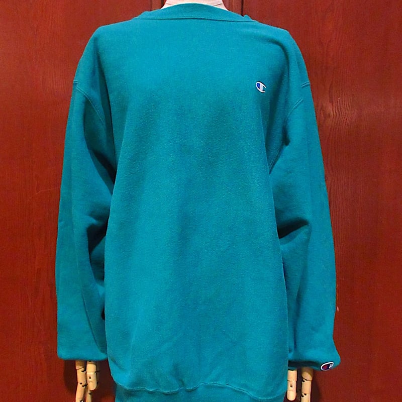 チャンピオン リバースウィーブ スウェット XL ターコイズ ヴィンテージ ビンテージ90's○Championリバースウィーブスウェットターコイズ