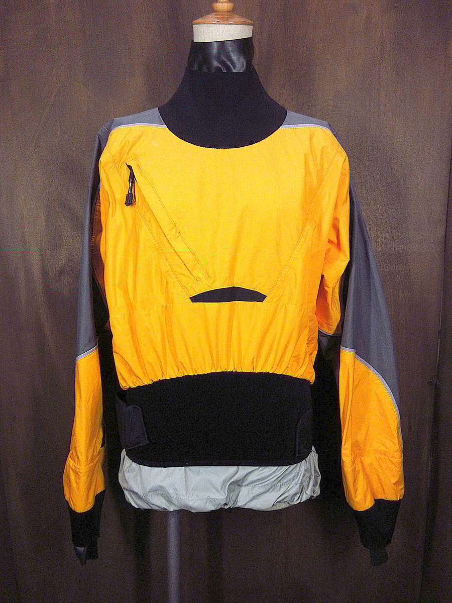 Kokatatナイロンカヤックジャケット黒×グレー×山吹色size L○240208j7