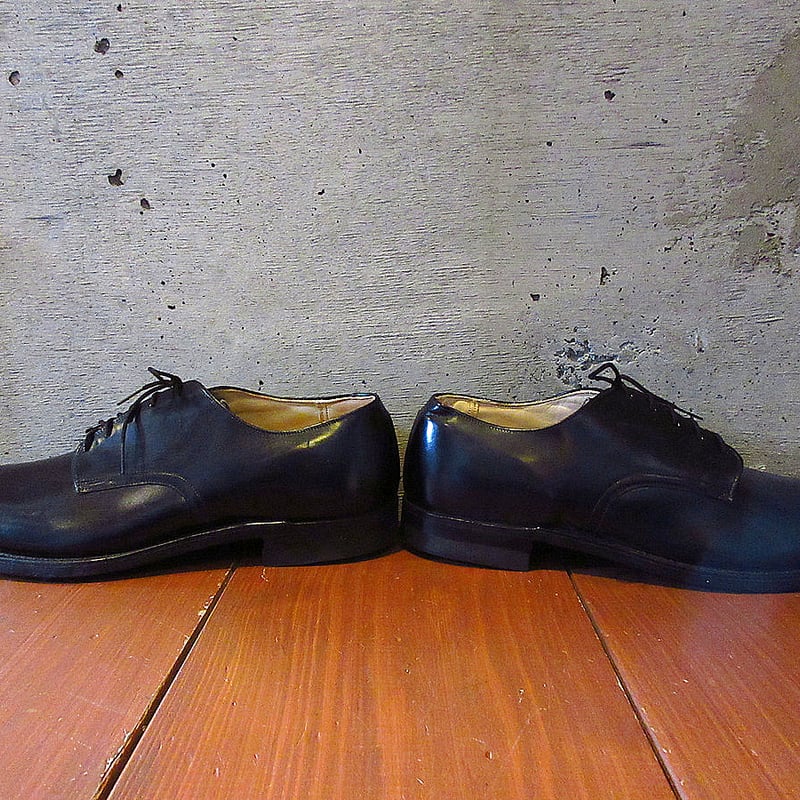 ビンテージ70's○DEADSTOCK U.S.NAVYレザーソールサービスシューズ黒