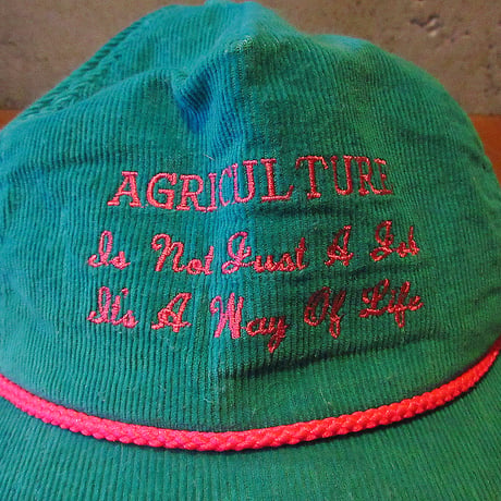 ビンテージ80’s90’s●AGRICULTUREコーデュロイスナップバックキャップターコイズブルー●240324j7-m-cp-bb古着1980s1990s