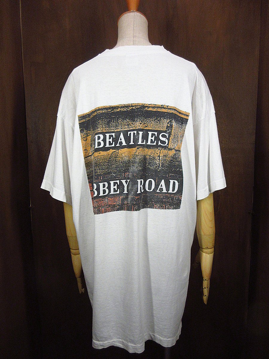 ビンテージ90's○THE BEATLES ABBEY ROADプリントTシャツ白size X