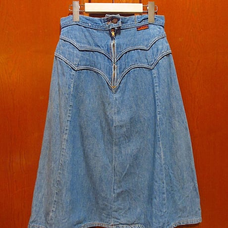 ビンテージ70's●Landlubberデニムフレアスカート実寸W68cm●220507r5-w-skt-W27古着レディースUSA