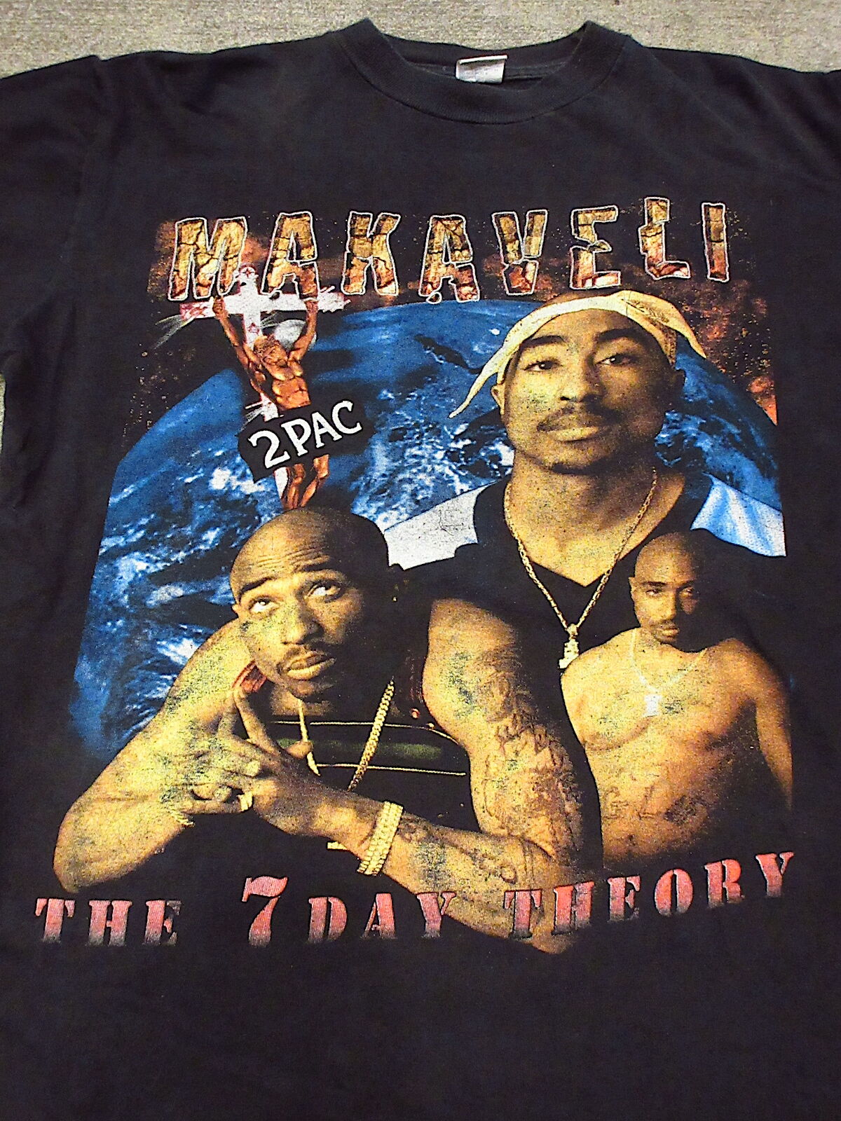 爆売り！ 00s CRONIES 2Pac XL 両面プリント USA製 黒 スウェット