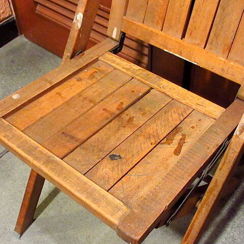 ビンテージ○SIMMONS ウッドフォールディングチェア○210202f3-chr