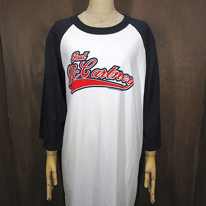 ビンテージ2000's○DEADSTOCK Paul McCartneyラグランTシャツ紺×白