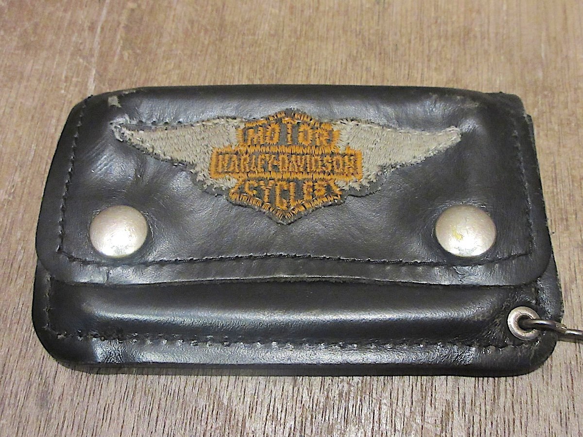 ビンテージ○HARLEY-DAVIDSONレザーバイカーズウォレット○260408z2-wlt