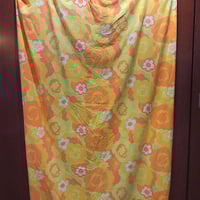ビンテージ70's●Wamsuttaレトロ花柄ツインベッドカバーsize 175cm×130cm A●211003k1-fbrt寝具USA雑貨ファブリック古着