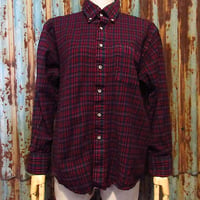 ビンテージ50's○PENDLETON オンブレストライプウールシャツ茶 Size M