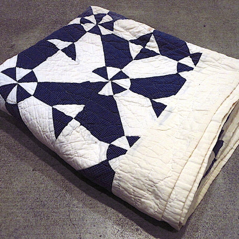 ビンテージ~30s○パッチワークキルトファブリック約200cm×約170cm