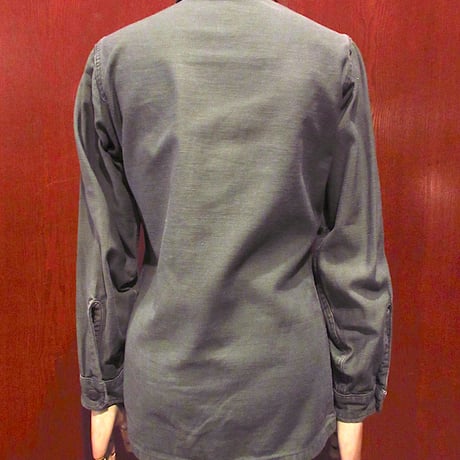ビンテージ60's●ミリタリーコットンサテンユーティリティシャツsize 13 1/2 x 30●250122m4-m-lssh-mlt米軍実物古着