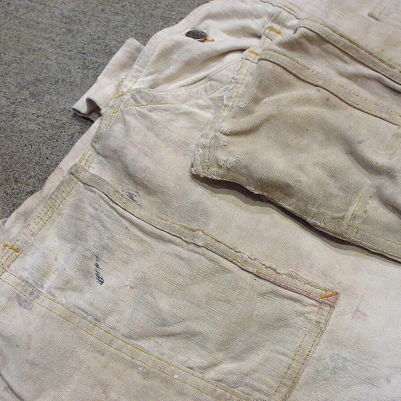 ビンテージ40's○CAN'T BUST'EMエプロン付きダブルニー生成り