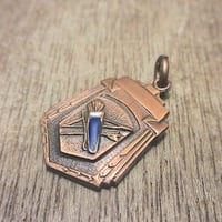 インディアンジュエリー　ペンダントトップ　スターリングシルバー ビンテージ○石付きスターリングシルバーペンダントトップ○240915i6