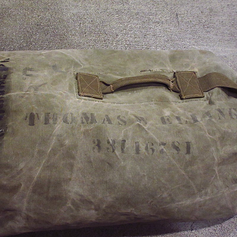 ビンテージ US キャンバス ダッフルバッグ 米軍 ミリタリー ステンシル ビンテージ40's○ミリタリーステンシル入りキャンバスダッフル