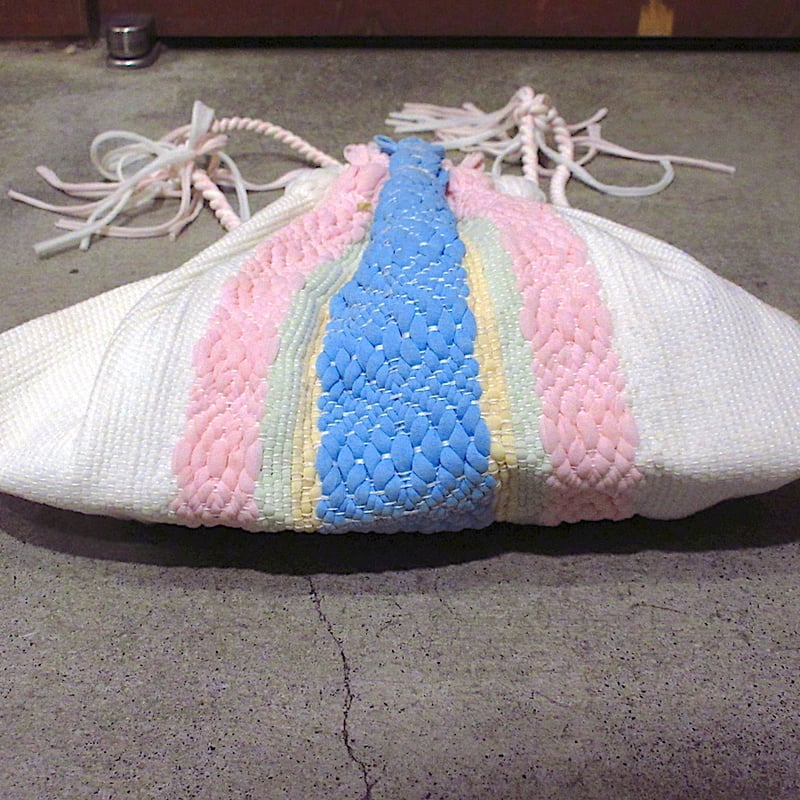 ビンテージ~50's○編み込み巾着バッグ○260306z2-bag-otパステルカラー