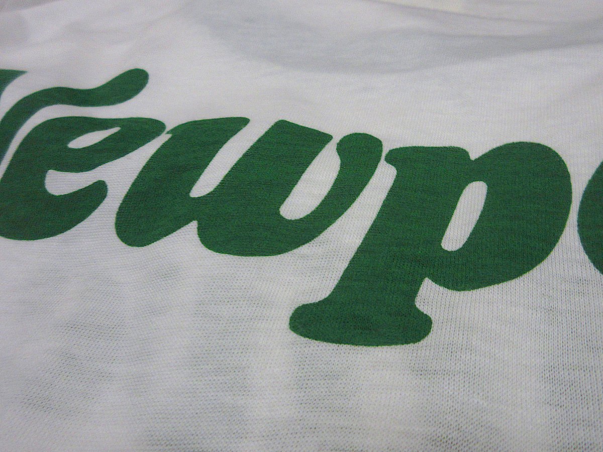 ビンテージ80's○DEADSTOCK NewportプリントリンガーTシャツsize