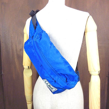 ビンテージ80’s●L.L.Beanナイロンファニーパック青●231107j8-bag-wstウエストバッグ古着1980sエルエルビーン