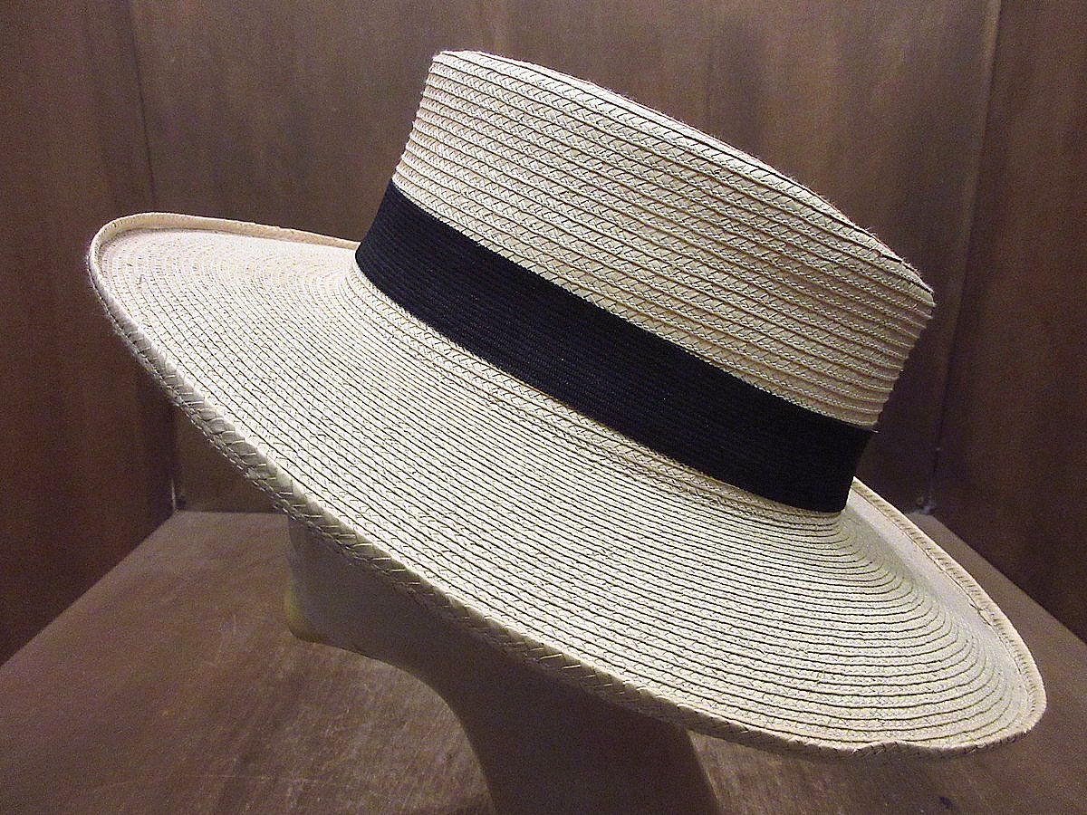 ビンテージ○グアテマラパームリーフストローハット○240707i2-m