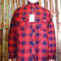 ビンテージ80’s90’s●DEADSTOCK Northwest裏地キルティングチェックフランネルシャツsize L●250128b2-m-lssh-nlデッドストック