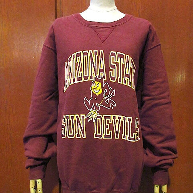 ビンテージ○Champion ARIZONA STATE SUN DEVILS前Vスウェットバ