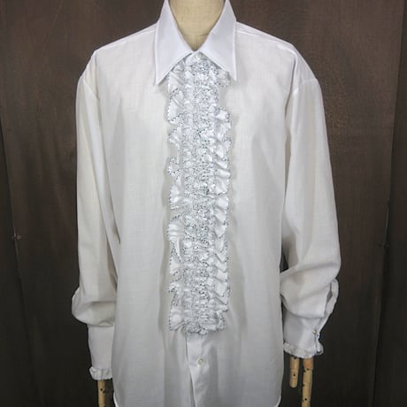 フランス　ヴィンテージドレスシャツ　30s 1920-30's dress shirt from FRANCE / プリーツのドレスシャツ