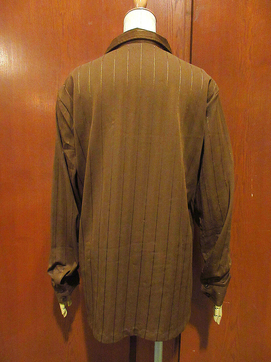 ビンテージ70's○Triumph OF CALIFORNIAストライプ開襟長袖シャツsize