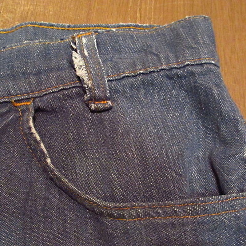 ビンテージ70's○Levi's 746バットダイデニムカットオフショーツW29