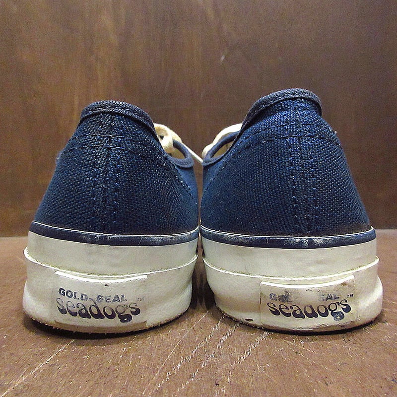 ビンテージ70's○GOLD SEAL seadogsキャンバススニーカー紺size 8 1/