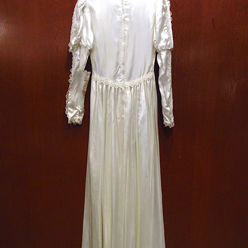 ビンテージ70's○GUNNE SAXスタンドカラーレース×サテンウェディング