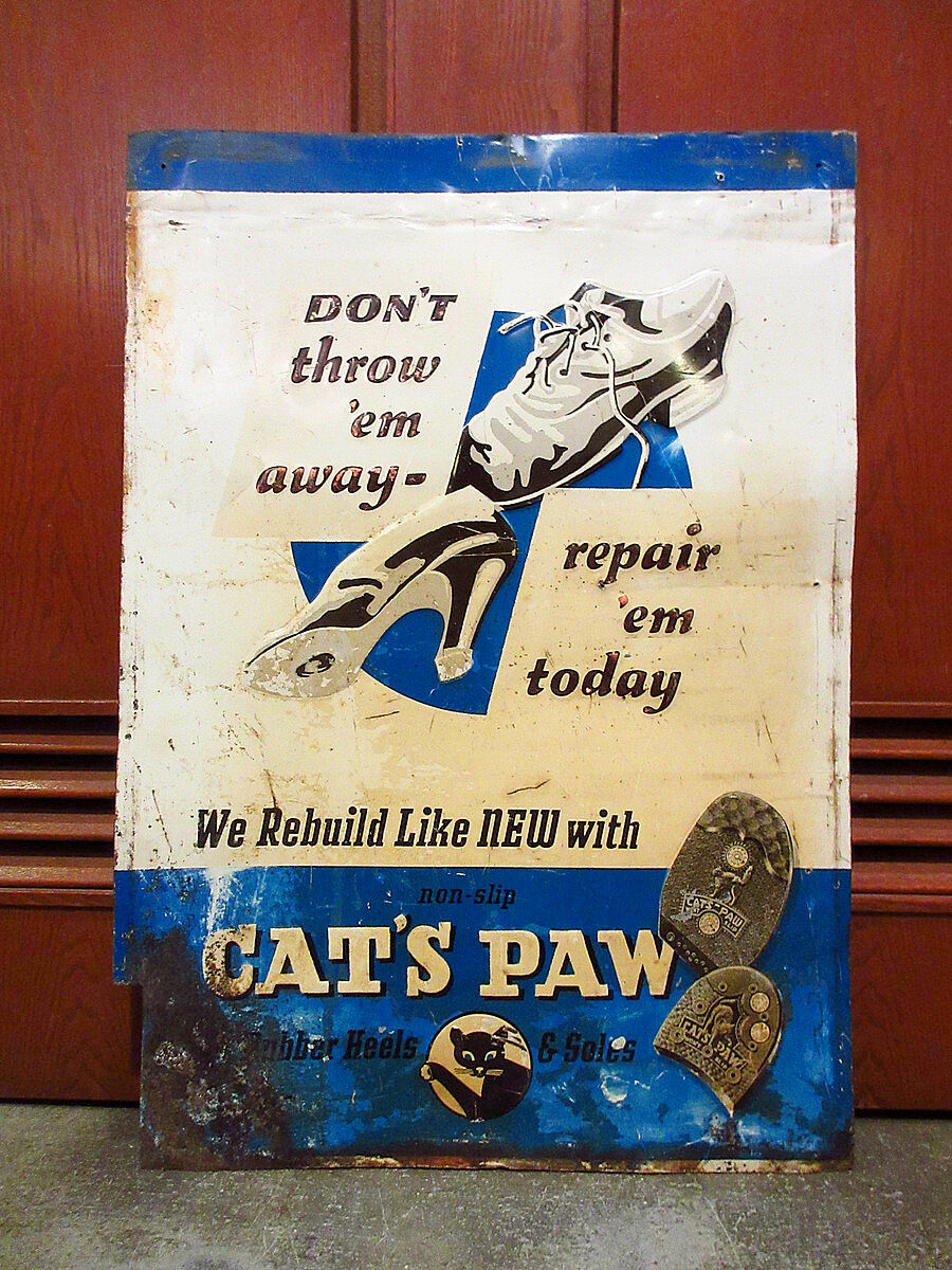最終価格　CAT'S PAW　ビンテージ看板 original