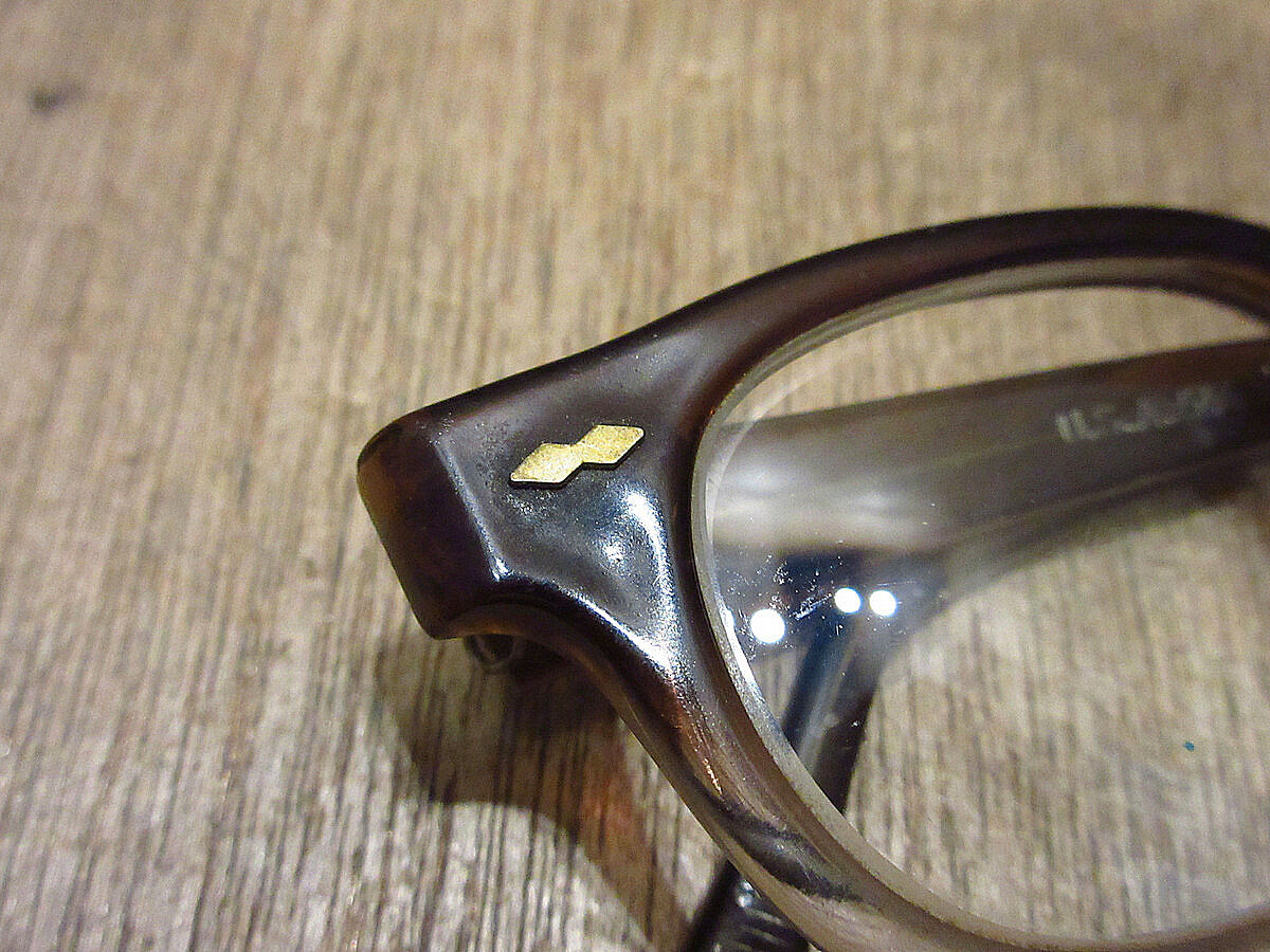 ビンテージ50's60's○ウェリントンブロー眼鏡茶○230924i8-eygls