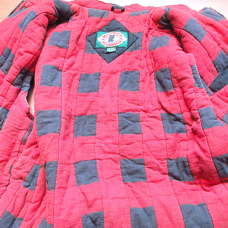 ビンテージ90's○EAGLES RIDGE OUTFITTERS裏地チェック中綿ベスト黒si