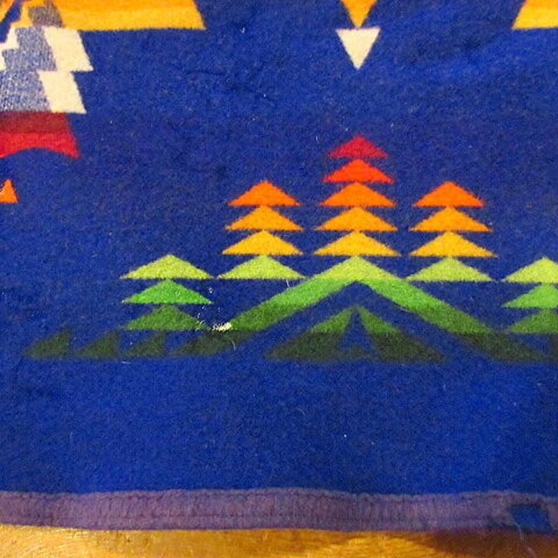 ビンテージ○PENDLETON Beaver Stateネイティブ柄ウールブランケット