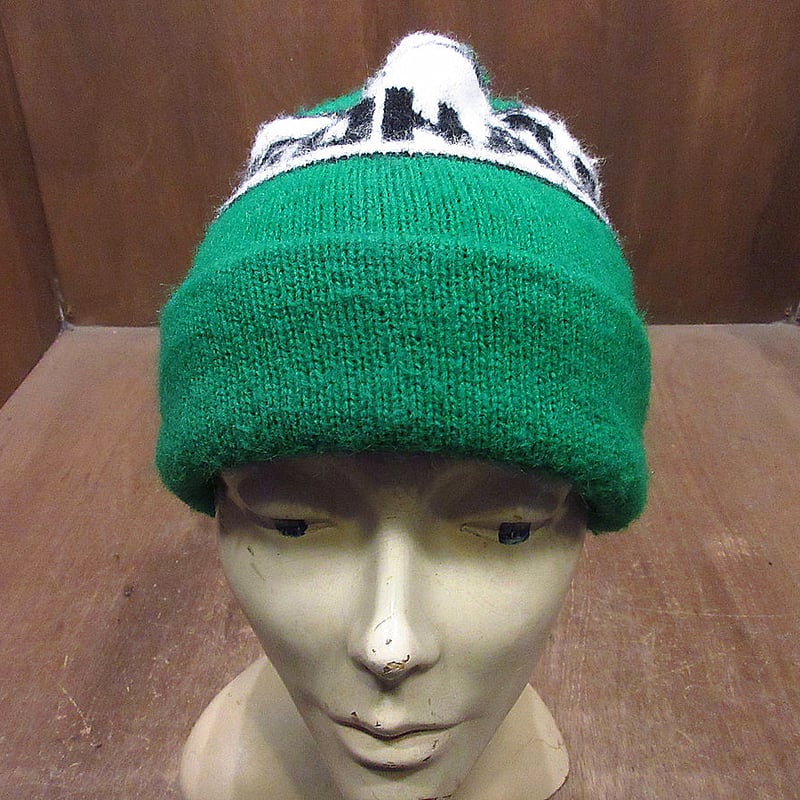 ビンテージ70's80's○BRONAtEアクリルニット帽緑○231217i4-m-cp