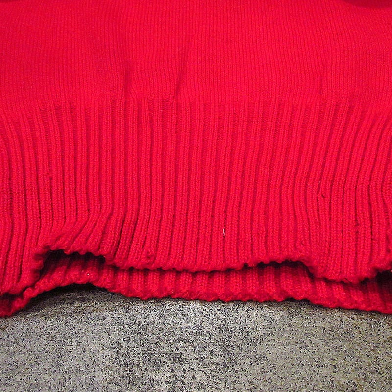 ビンテージ40's○IMPERIALライン入りボートネックウールセーター赤size