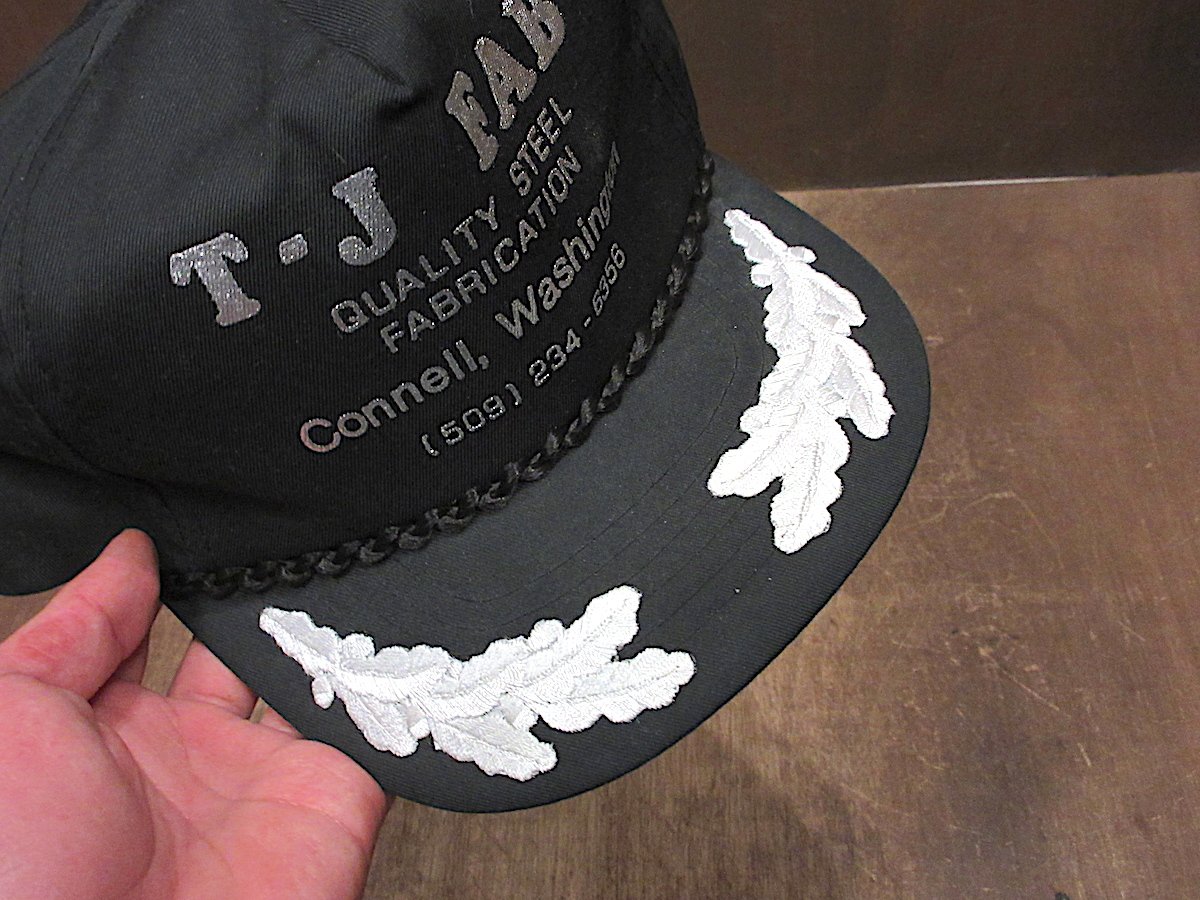 ビンテージ80's90's○DEADSTOCK T-J FAB 5パネルキャップ黒