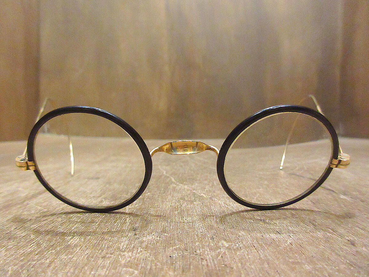 アンティーク　　セル巻き眼鏡 GIG LAMPS 1930s-1940s FRAME ENGLAND WO/C GOLD FILLED COVERED