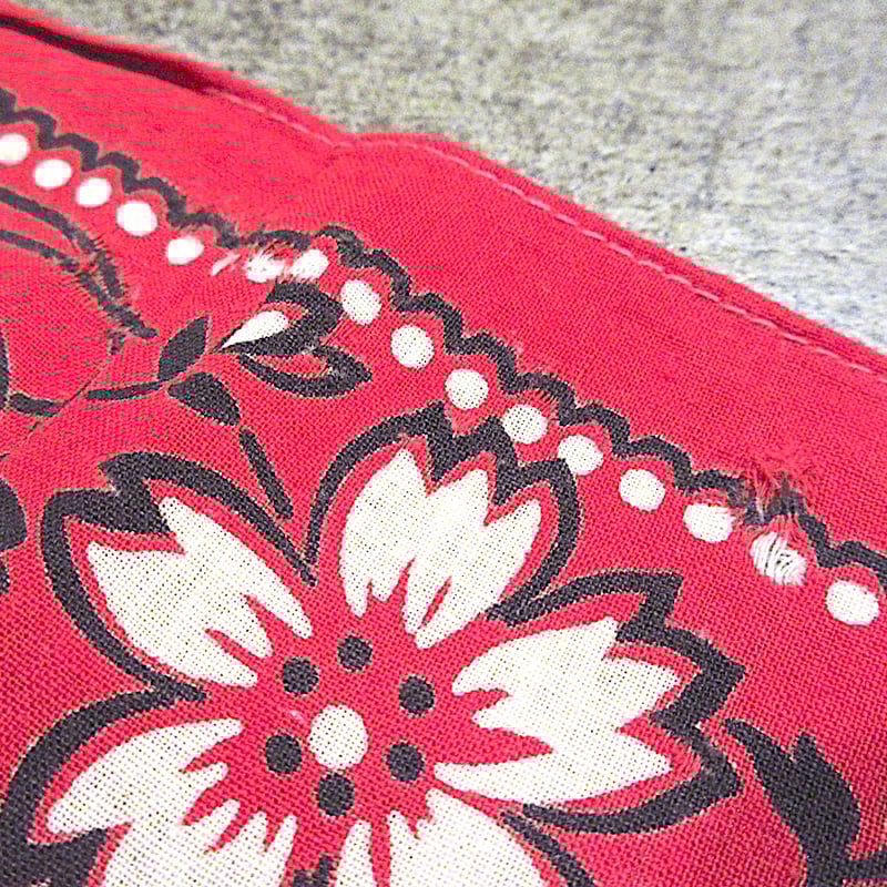 ビンテージ40's○FAST COLOR下鼻象マークコットンバンダナ赤○260216m8