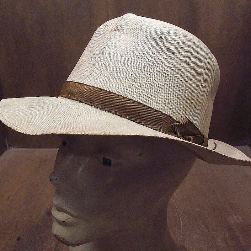 ビンテージ~50's○パナマハット○230619i2-m-ht-strストロー ビンテージ~50's○パナマハット○230619i2-m-ht-strストロー