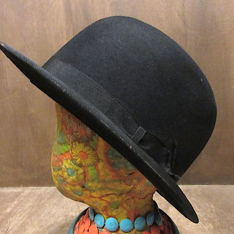 ビンテージ20's30's○ボーラーハット黒○250608z6-m-ht-flt