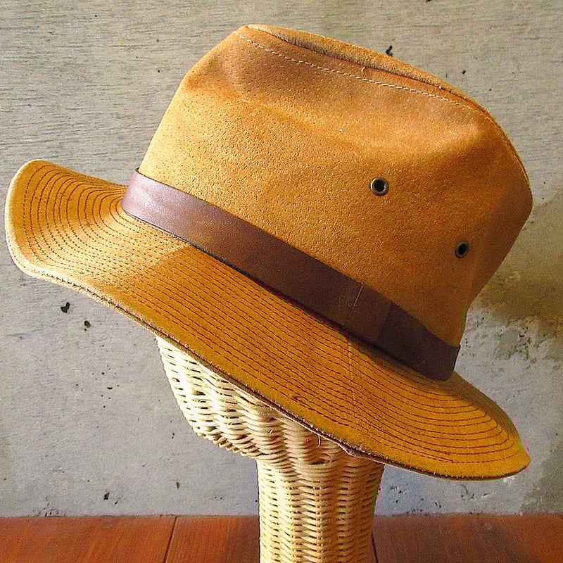 70s フェドラハット ヴィンテージ ビンテージ70's○Country Gentlemanスエードフェドラハット茶size L○2