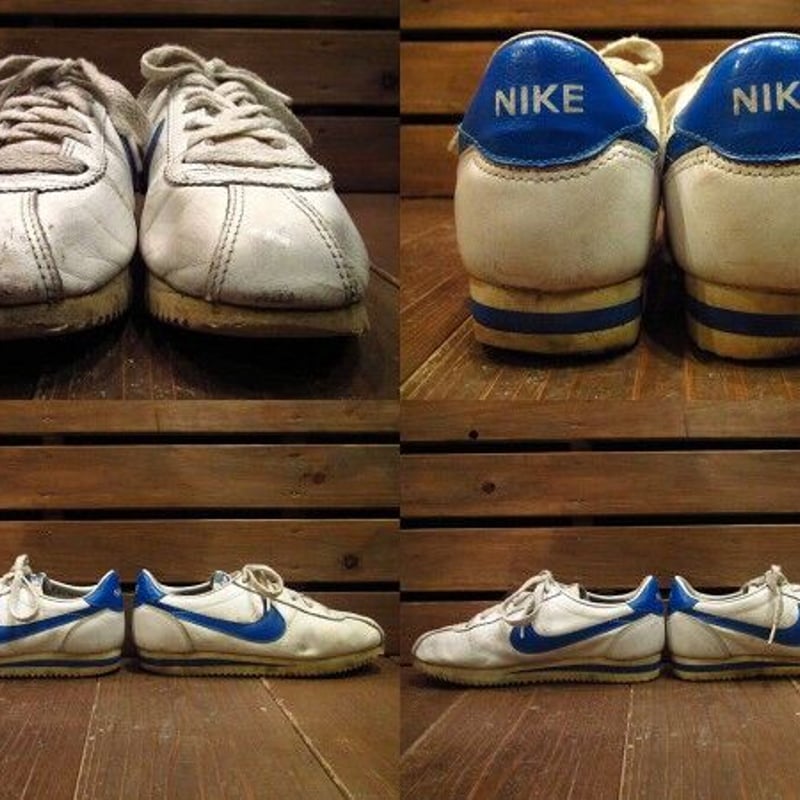 ビンテージ80's○NIKEレザーコルテッツ白×青6 1/2○210622i11-w