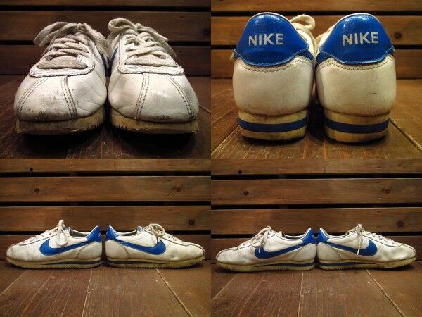 ビンテージ80's○NIKEレザーコルテッツ白×青6 1/2○210622i11-w ビンテージ80's○NIKEレザーコルテッツ白×青6 1/2○210622i11-w