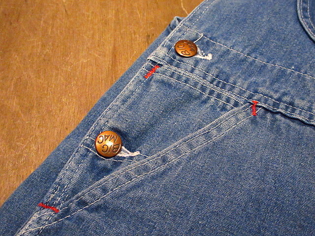 ビンテージ70's○BIG MACバットダイデニムオーバーオール W78cm