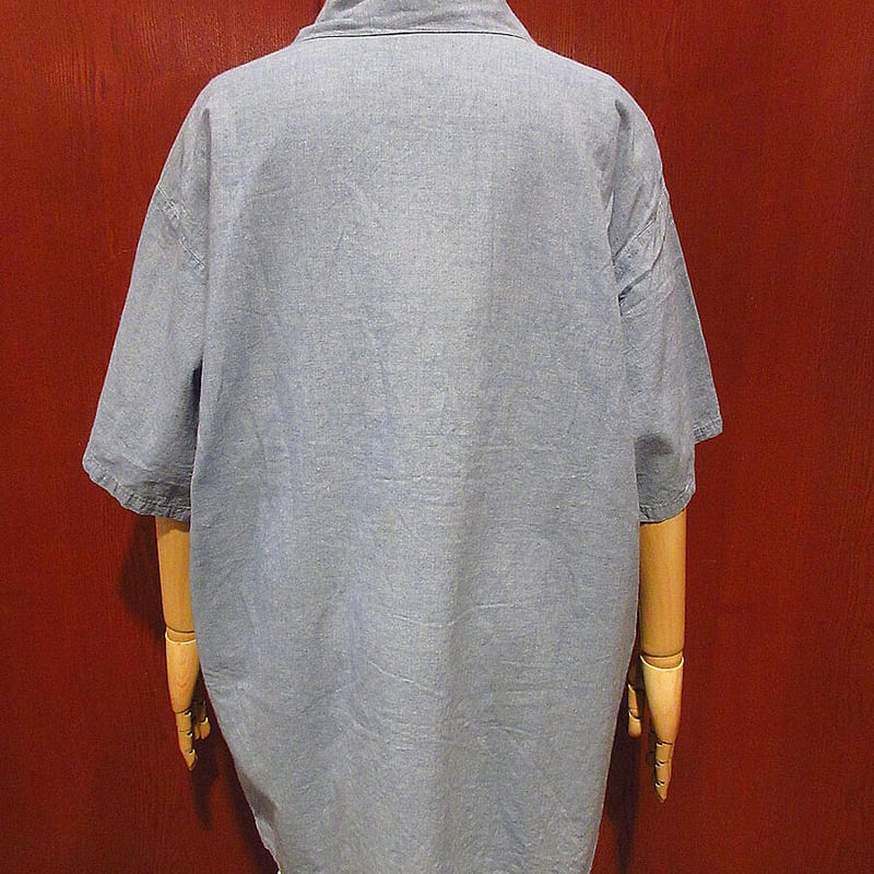 ビンテージ70's○BEN DAVISハーフジップシャンブレーワークシャツ