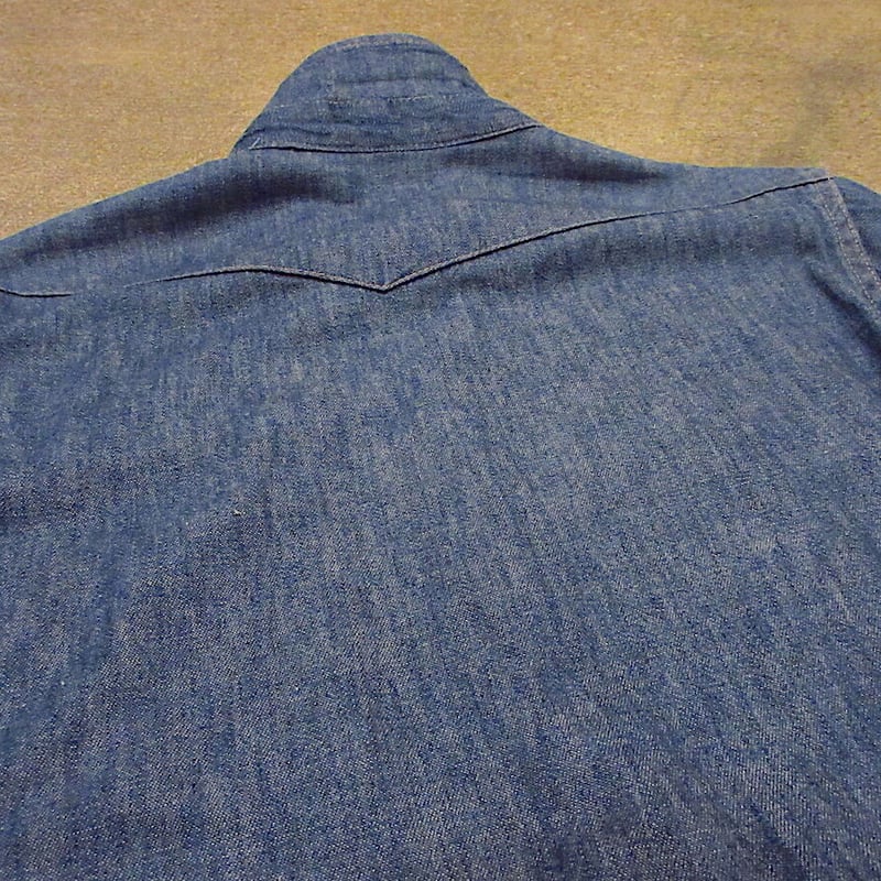 ビンテージ70's○BIG MACデニムウエスタンシャツ○210919r3-m-lssh-ws