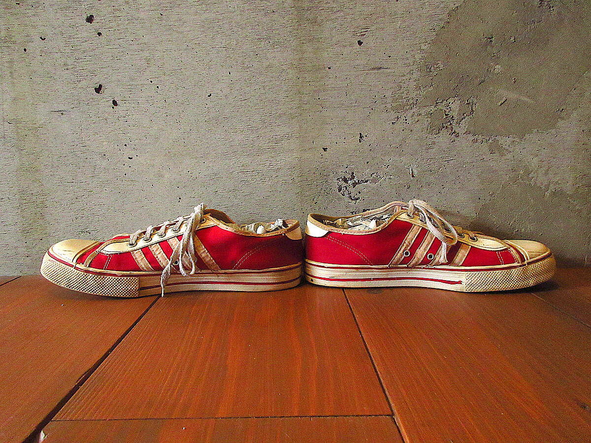 ビンテージ60's○MADE IN U.S.A.4本ラインキャンバススニーカー
