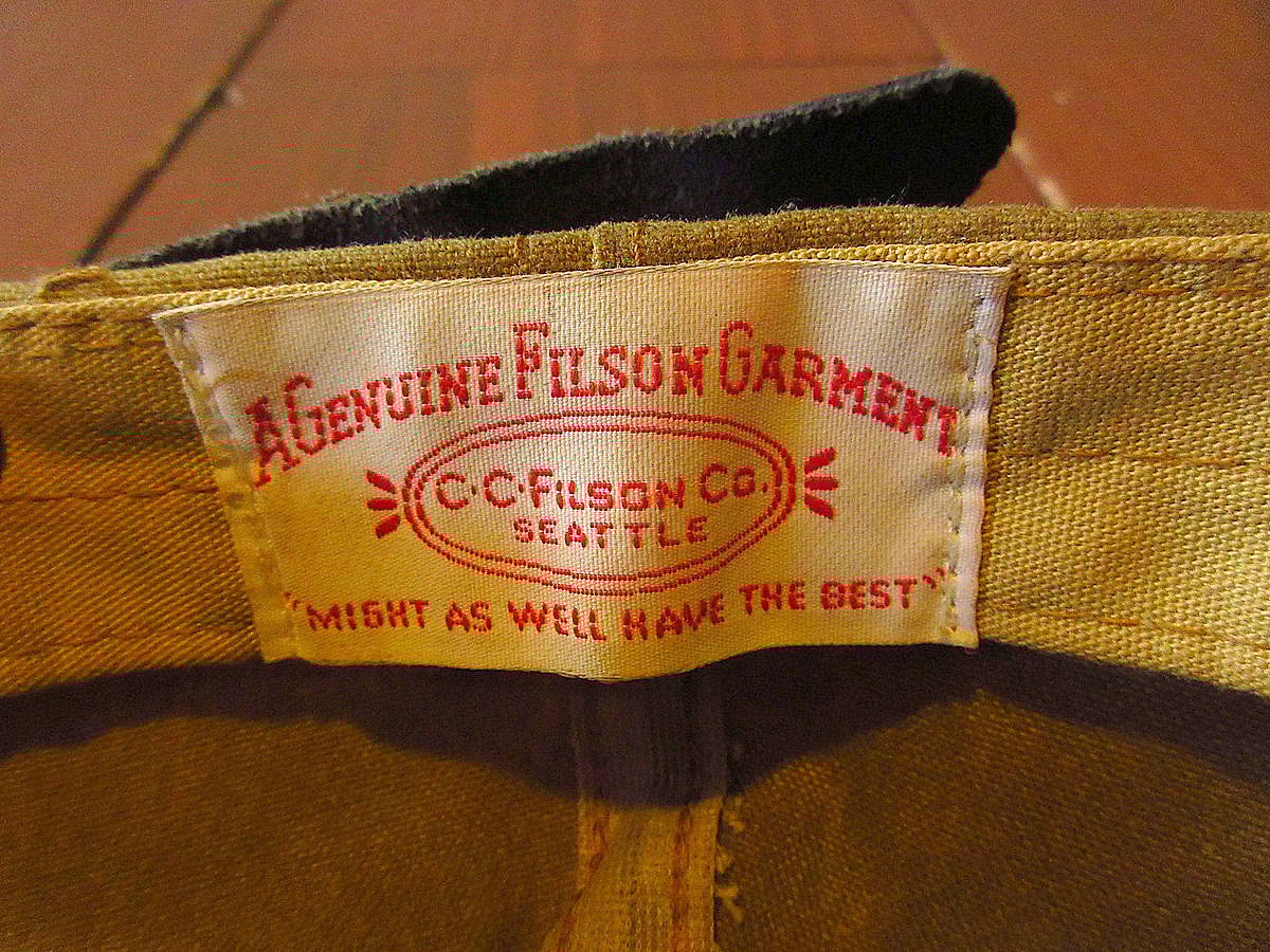 ビンテージ80's90's○FILSON刺繍入りオイルドコットンキャップ ビンテージ80's90's○FILSON刺繍入りオイルドコットンキャップ